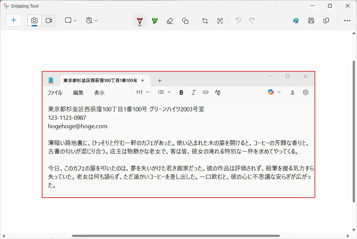 Snipping Toolのテキストアクション がない